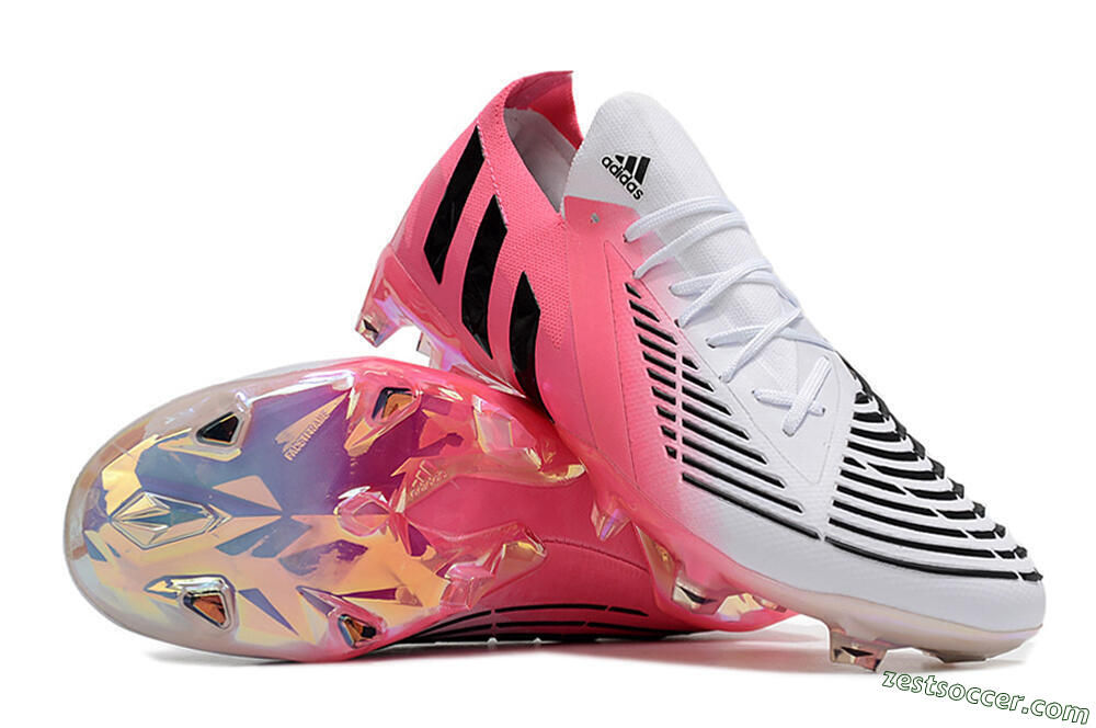 Adidas Predator Edge.1 FG Low-Tops Soccer Cleats - White/Pink/Black 3