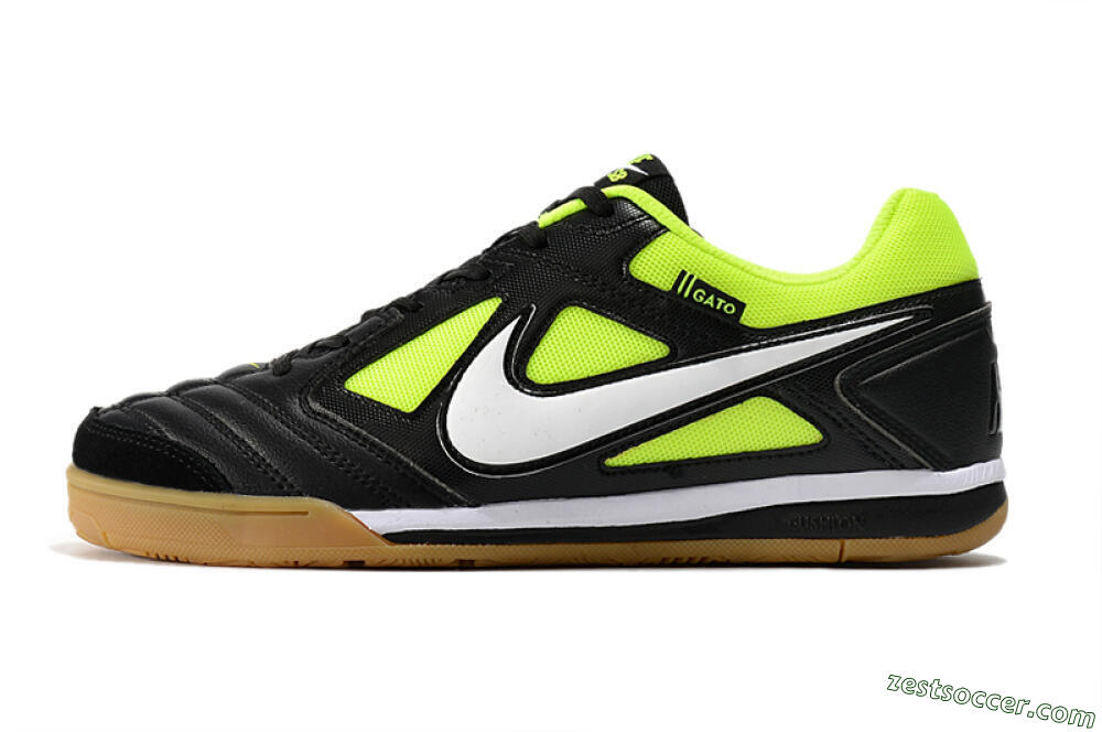 Nike SB Gato IC Low-Tops Soccer Shoes - Black/Green/White 2