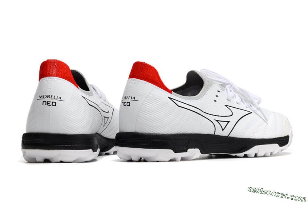 Mizuno Morelia Neo Sala β Japan TF Low-Tops Soccer Shoes - White/Black/Red 6