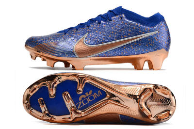 Nike Air Zoom Mercurial Vapor 15 Elite FG Low-Tops Soccer Cleats - Blue/Gold/Silver