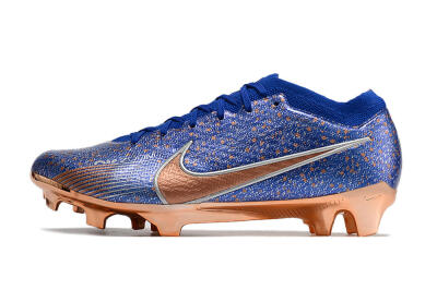 Nike Air Zoom Mercurial Vapor 15 Elite FG Low-Tops Soccer Cleats - Blue/Gold/Silver