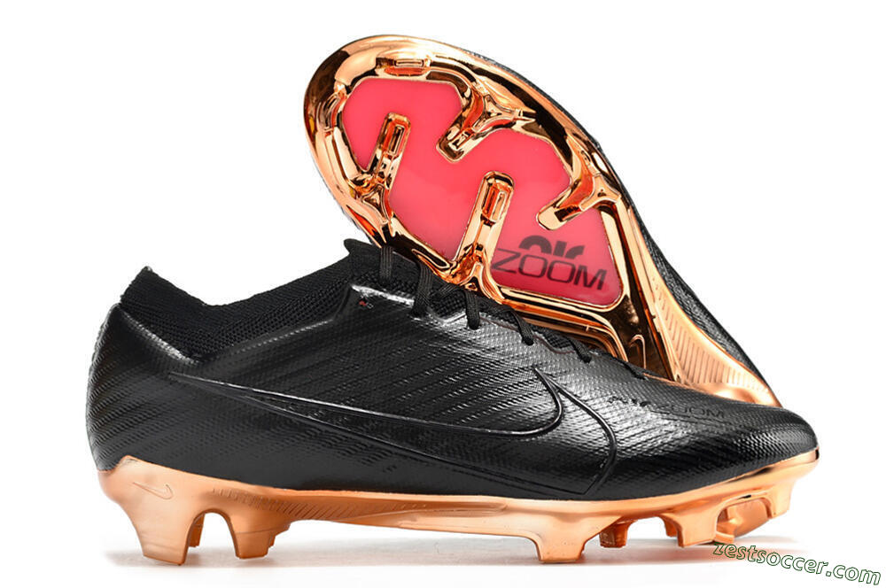 Nike Air Zoom Mercurial Vapor 15 Elite FG Low-Tops Soccer Cleats - Black/Gold 0