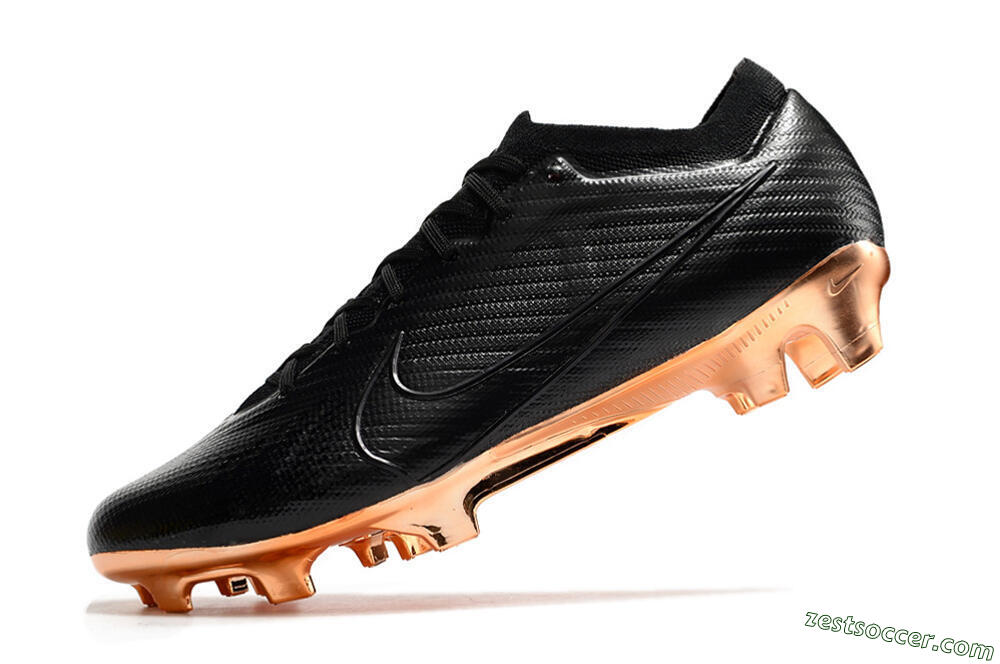 Nike Air Zoom Mercurial Vapor 15 Elite FG Low-Tops Soccer Cleats - Black/Gold 5