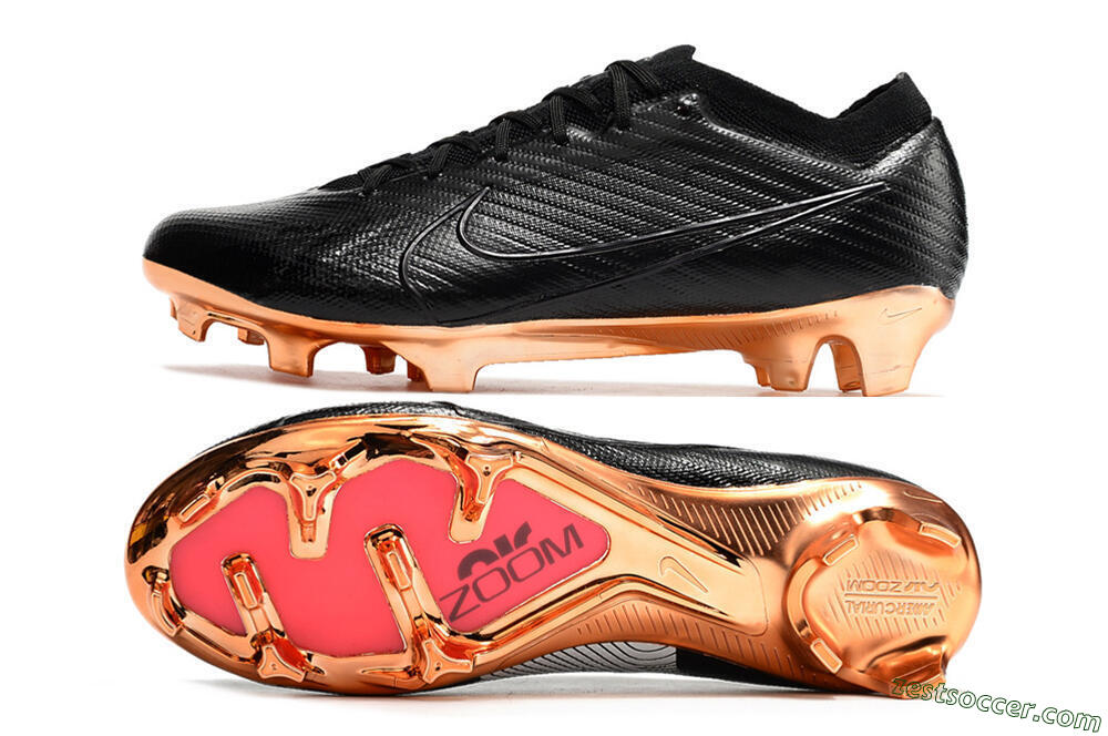 Nike Air Zoom Mercurial Vapor 15 Elite FG Low-Tops Soccer Cleats - Black/Gold 1