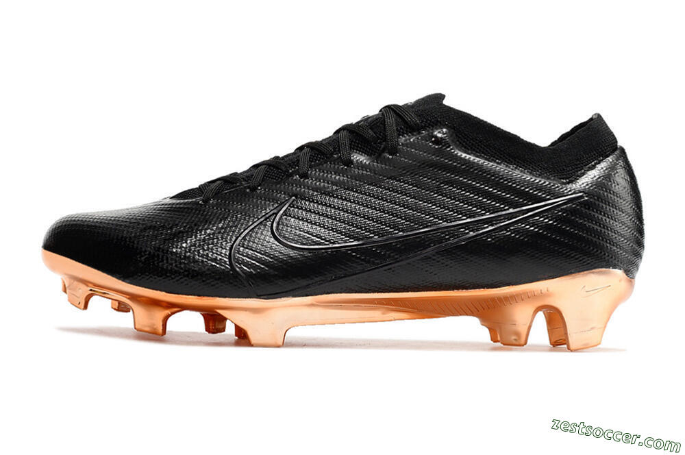 Nike Air Zoom Mercurial Vapor 15 Elite FG Low-Tops Soccer Cleats - Black/Gold 2