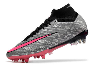 Nike Air Zoom Mercurial Superfly 9 Elite SG High-Tops Soccer Cleats - Silver/Black/Pink