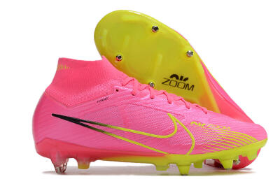 Nike Air Zoom Mercurial Superfly 9 Elite SG High-Tops Soccer Cleats - Pink/Green/Black