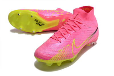 Nike Air Zoom Mercurial Superfly 9 Elite SG High-Tops Soccer Cleats - Pink/Green/Black