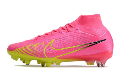 Nike Air Zoom Mercurial Superfly 9 Elite SG High-Tops Soccer Cleats - Pink/Green/Black