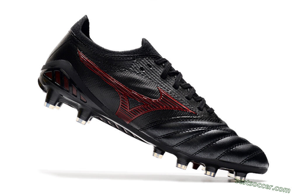 Mizuno Morelia Neo 3 Japan FG Low-Tops Soccer Cleats - Black/Red 5