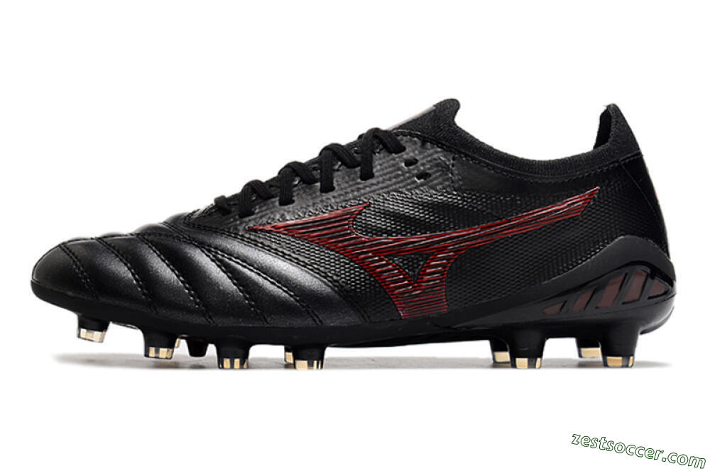 Mizuno Morelia Neo 3 Japan FG Low-Tops Soccer Cleats - Black/Red 2