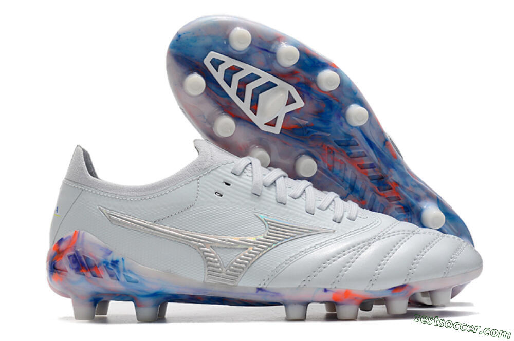 Mizuno Morelia Neo 3 Japan FG Low-Tops Soccer Cleats - White/Blue 0