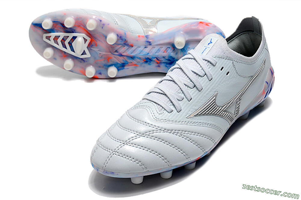 Mizuno Morelia Neo 3 Japan FG Low-Tops Soccer Cleats - White/Blue 3