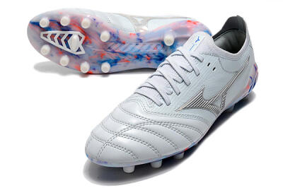 Mizuno Morelia Neo 3 Japan FG Low-Tops Soccer Cleats - White/Blue