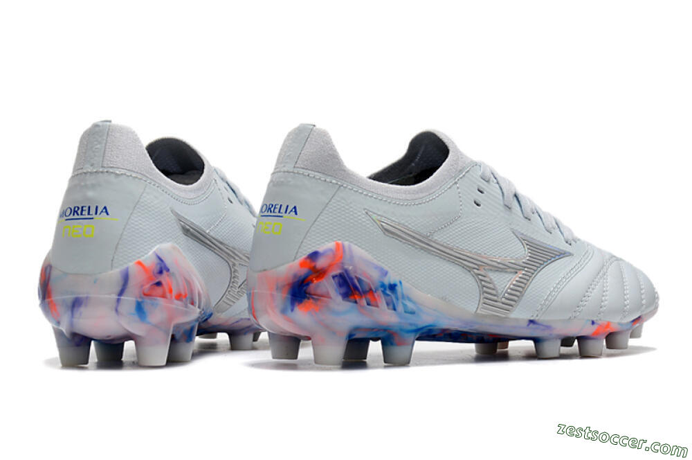 Mizuno Morelia Neo 3 Japan FG Low-Tops Soccer Cleats - White/Blue 5