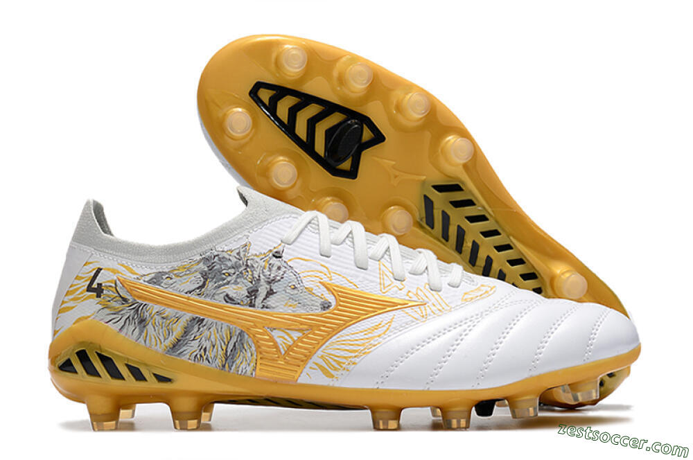 Mizuno Morelia Neo 3 Japan FG Low-Tops Soccer Cleats - White/Black/Gold 0