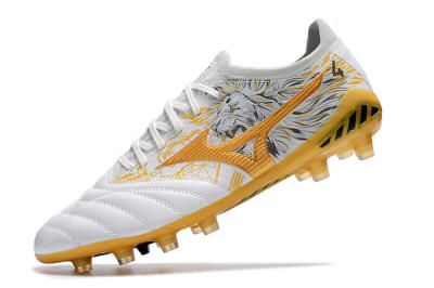 Mizuno Morelia Neo 3 Japan FG Low-Tops Soccer Cleats - White/Black/Gold