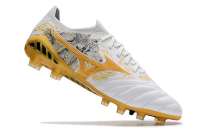 Mizuno Morelia Neo 3 Japan FG Low-Tops Soccer Cleats - White/Black/Gold
