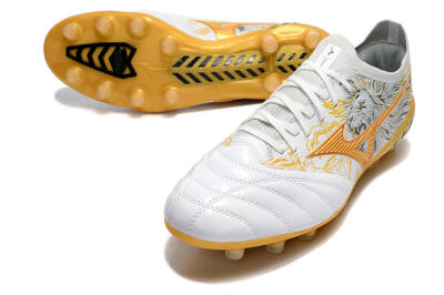 Mizuno Morelia Neo 3 Japan FG Low-Tops Soccer Cleats - White/Black/Gold