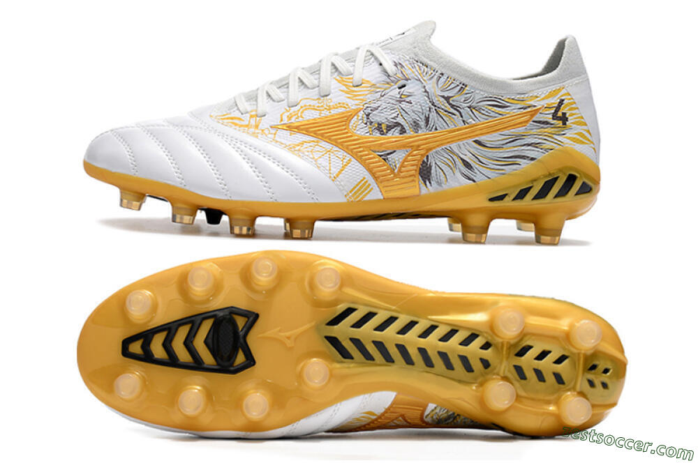 Mizuno Morelia Neo 3 Japan FG Low-Tops Soccer Cleats - White/Black/Gold 1