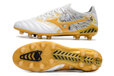Mizuno Morelia Neo 3 Japan FG Low-Tops Soccer Cleats - White/Black/Gold