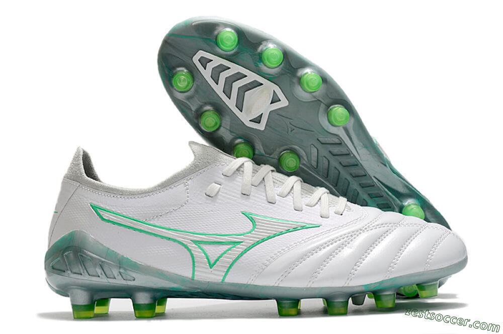 Mizuno Morelia Neo 3 Japan FG Low-Tops Soccer Cleats - White/Green 0