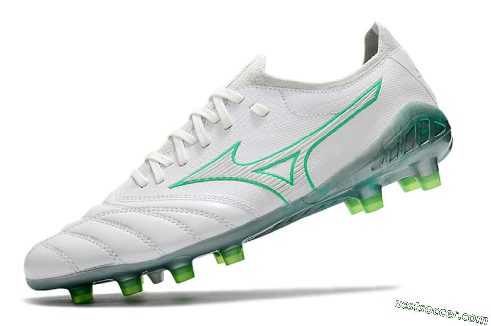 Mizuno Morelia Neo 3 Japan FG Low-Tops Soccer Cleats - White/Green 4