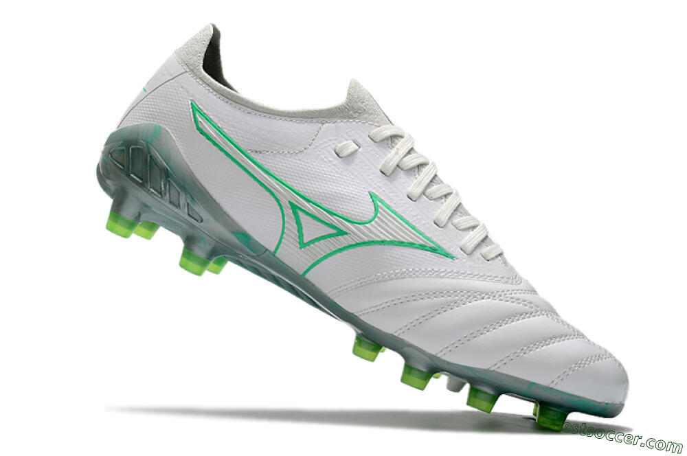 Mizuno Morelia Neo 3 Japan FG Low-Tops Soccer Cleats - White/Green 5