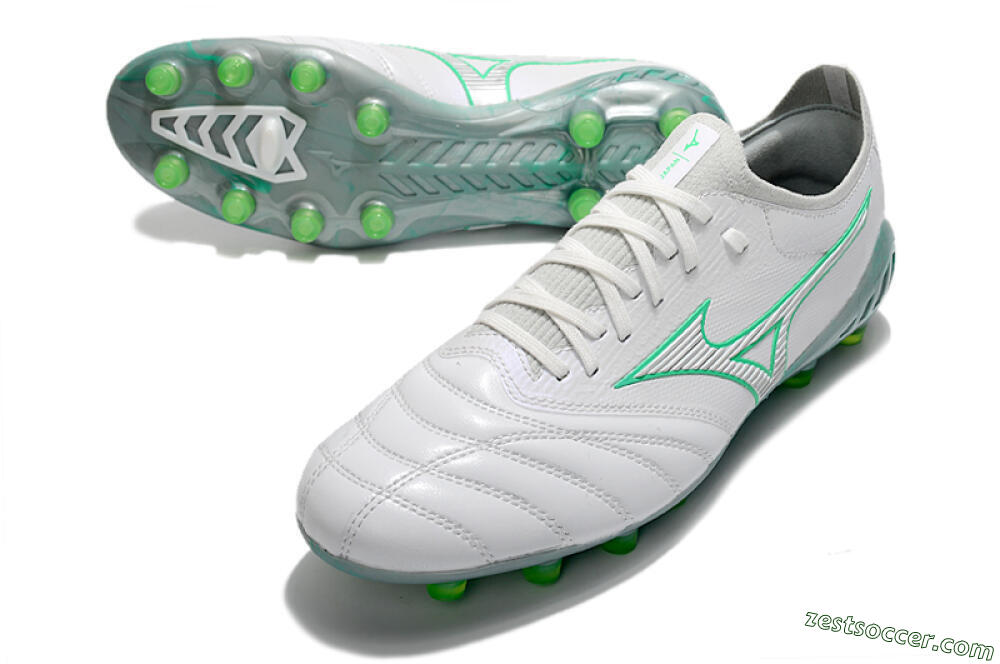 Mizuno Morelia Neo 3 Japan FG Low-Tops Soccer Cleats - White/Green 3