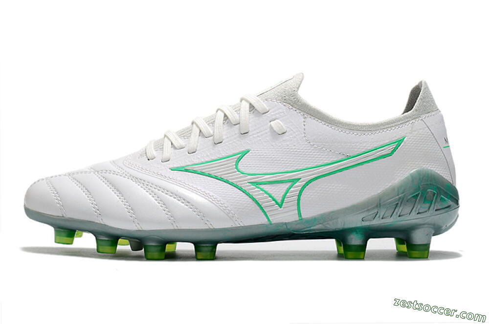 Mizuno Morelia Neo 3 Japan FG Low-Tops Soccer Cleats - White/Green 2