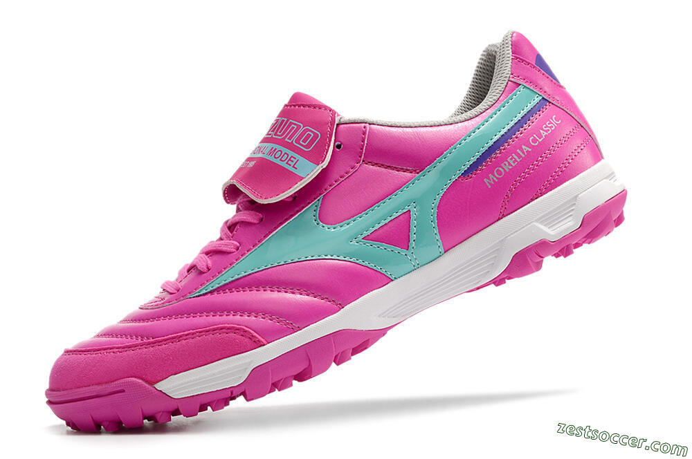 Mizuno Morelia Sala Classic TF Low-Tops Soccer Shoes - Pink/Blue 5