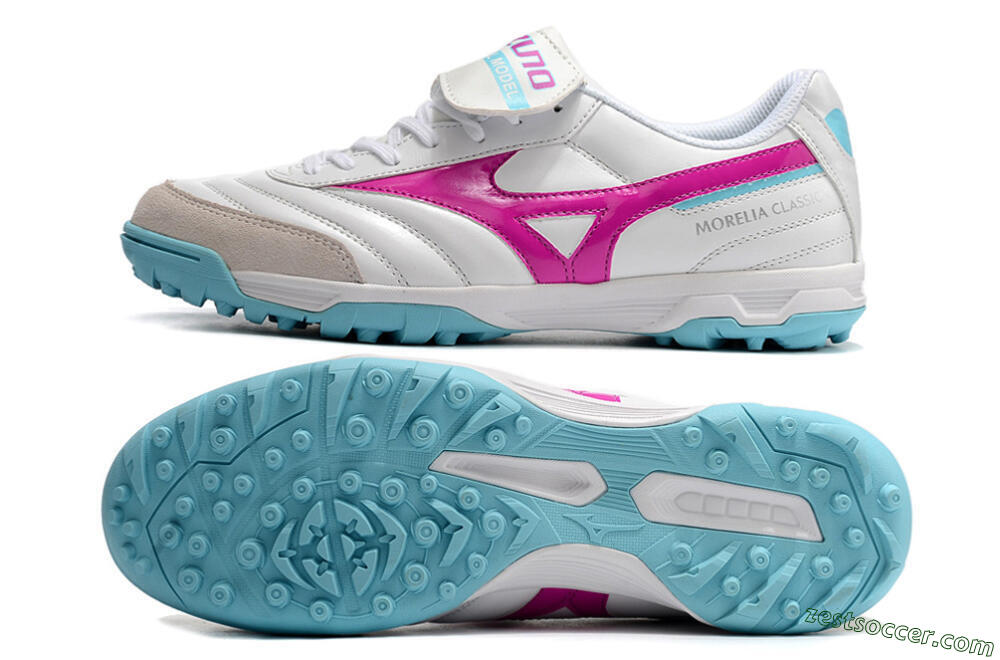 Mizuno Morelia Sala Classic TF Low-Tops Soccer Shoes - White/Red/Blue 1