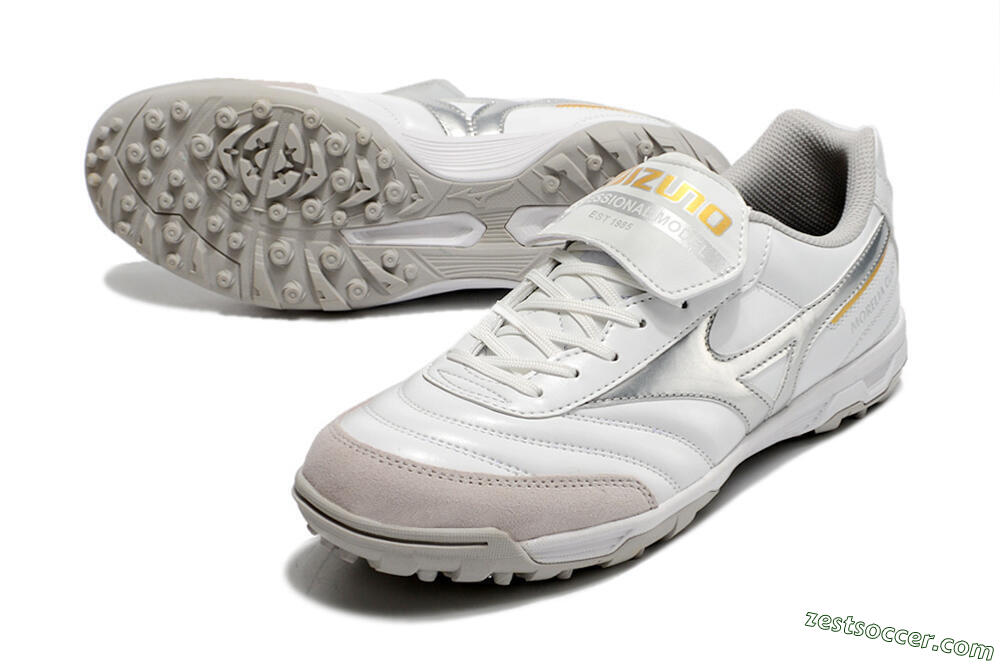 Mizuno Morelia Sala Classic TF Low-Tops Soccer Shoes - White/Silver 3