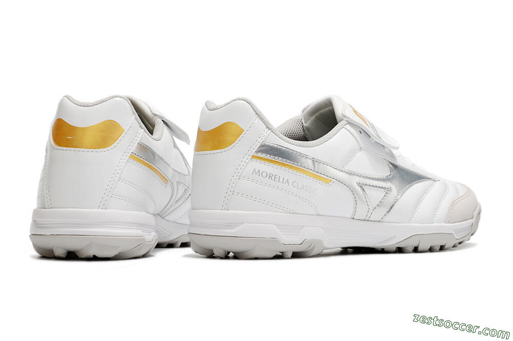 Mizuno Morelia Sala Classic TF Low-Tops Soccer Shoes - White/Silver 6