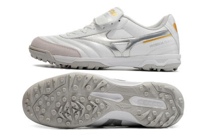 Mizuno Morelia Sala Classic TF Low-Tops Soccer Shoes - White/Silver