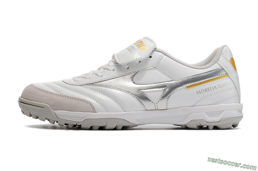 Mizuno Morelia Sala Classic TF Low-Tops Soccer Shoes - White/Silver 2