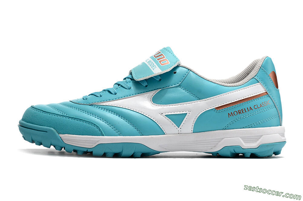 Mizuno Morelia Sala Classic TF Low-Tops Soccer Shoes - Blue/White 2
