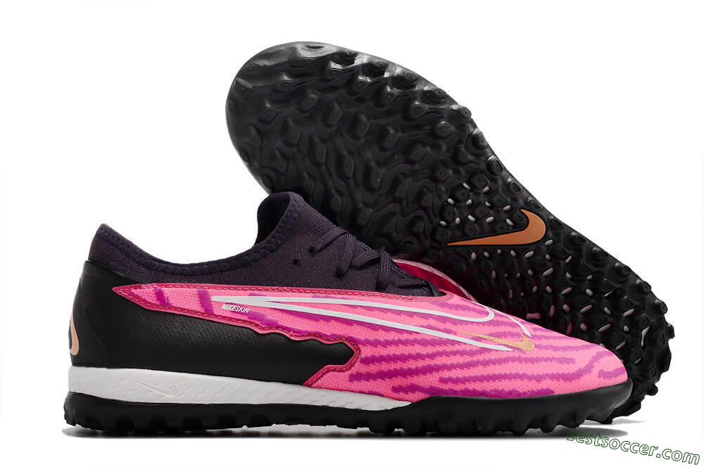 Nike React Phantom GX Pro TF Low-Tops Soccer Shoes - Pink/White/Black 0