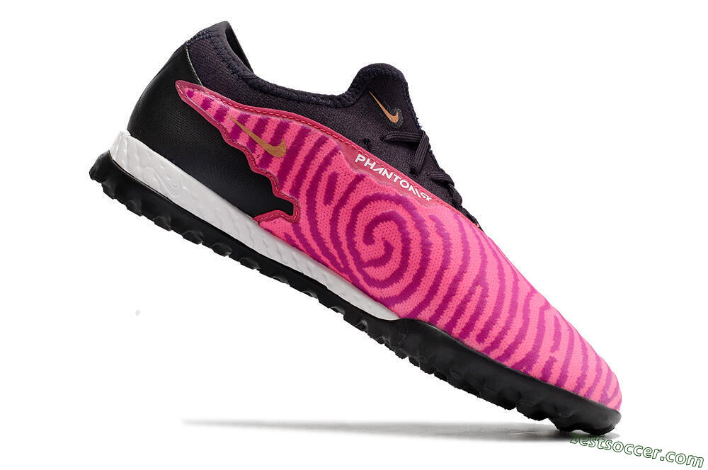 Nike React Phantom GX Pro TF Low-Tops Soccer Shoes - Pink/White/Black 4