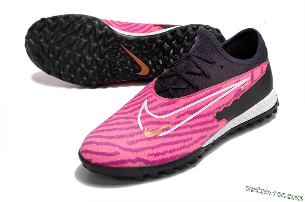 Nike React Phantom GX Pro TF Low-Tops Soccer Shoes - Pink/White/Black 3