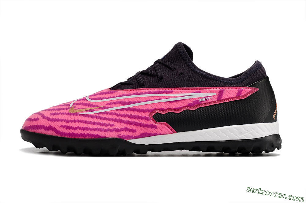 Nike React Phantom GX Pro TF Low-Tops Soccer Shoes - Pink/White/Black 2