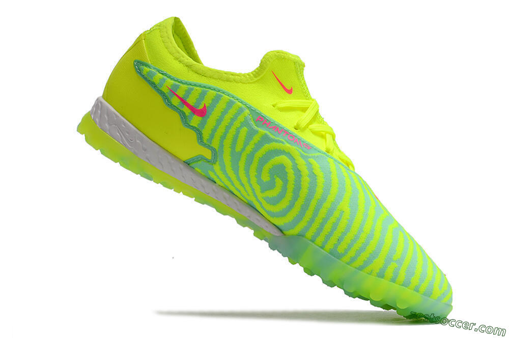 Nike React Phantom GX Pro TF Low-Tops Soccer Shoes - Green/Pink 4