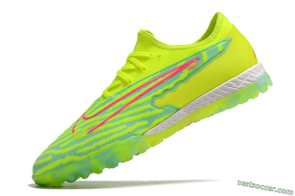 Nike React Phantom GX Pro TF Low-Tops Soccer Shoes - Green/Pink 5