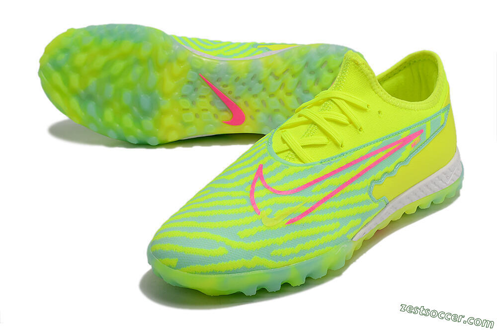 Nike React Phantom GX Pro TF Low-Tops Soccer Shoes - Green/Pink 3