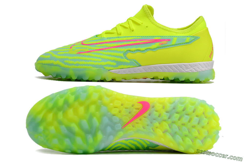 Nike React Phantom GX Pro TF Low-Tops Soccer Shoes - Green/Pink 1