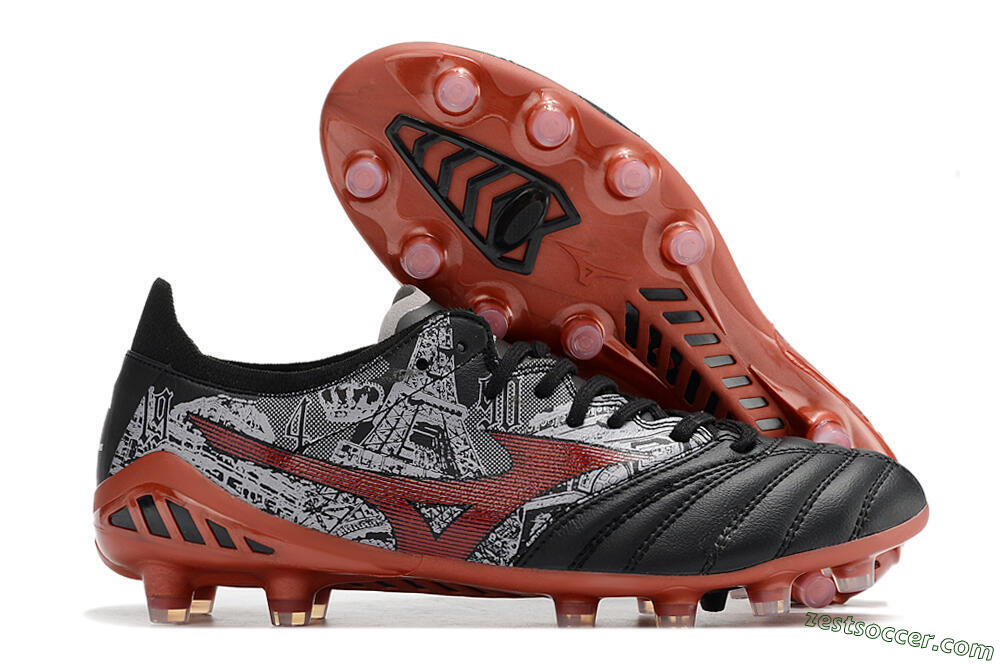 Mizuno Morelia Neo 3 Japan FG Low-Tops Soccer Cleats - Black/White/Red 0