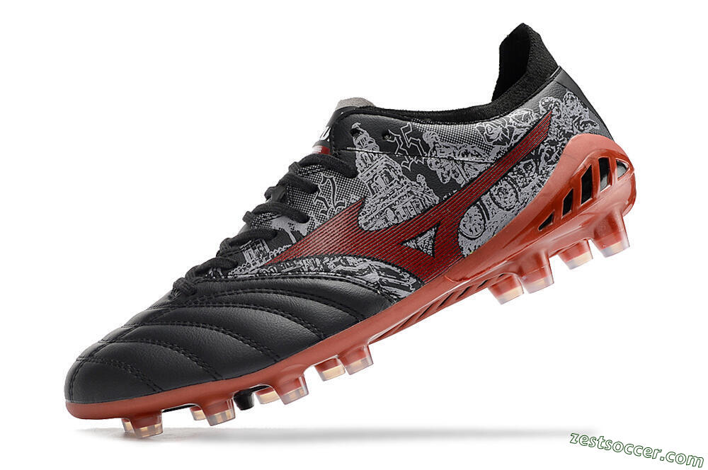 Mizuno Morelia Neo 3 Japan FG Low-Tops Soccer Cleats - Black/White/Red 4