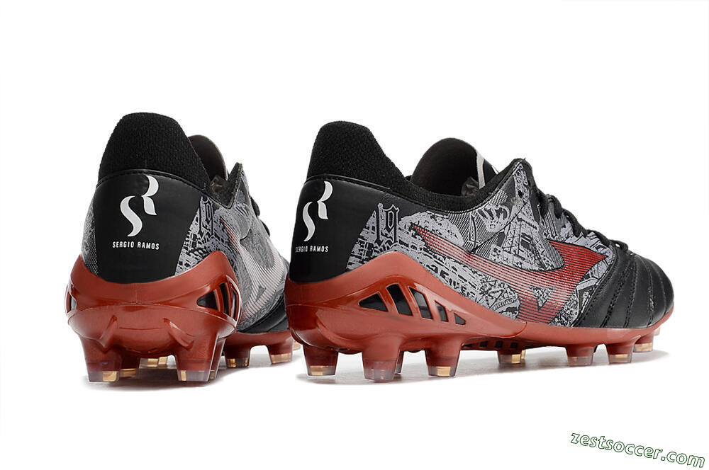 Mizuno Morelia Neo 3 Japan FG Low-Tops Soccer Cleats - Black/White/Red 6