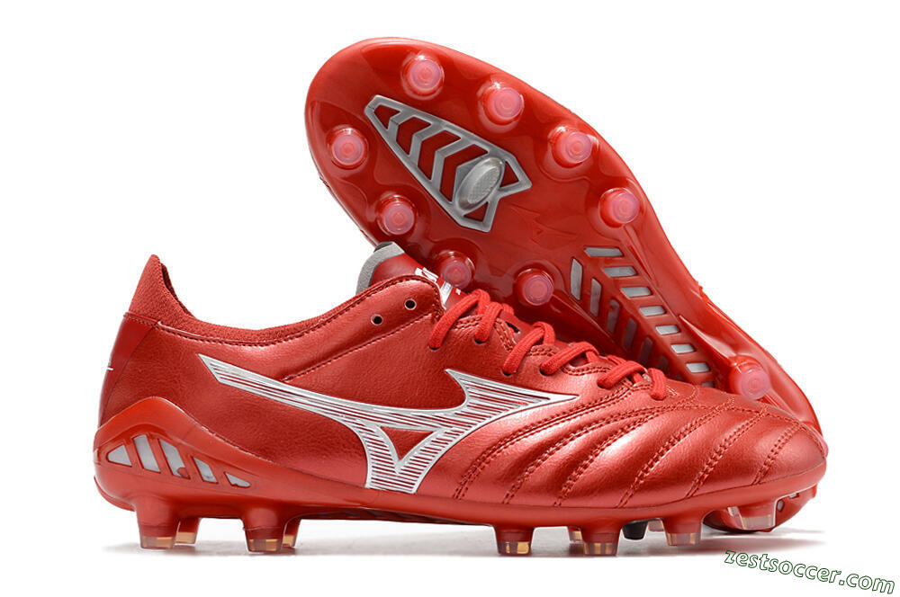 Mizuno Morelia Neo 3 Japan FG Low-Tops Soccer Cleats - Red/White 0