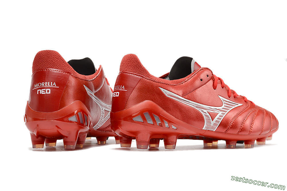 Mizuno Morelia Neo 3 Japan FG Low-Tops Soccer Cleats - Red/White 6